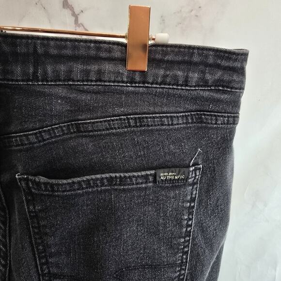 Silver Jeans Womens 14 X 29 Washed Black Denim Curvy High Rise Skinny - Picture 11 of 12